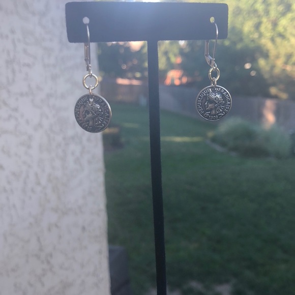 *Sale* Faux Coin earrings - Picture 3 of 4